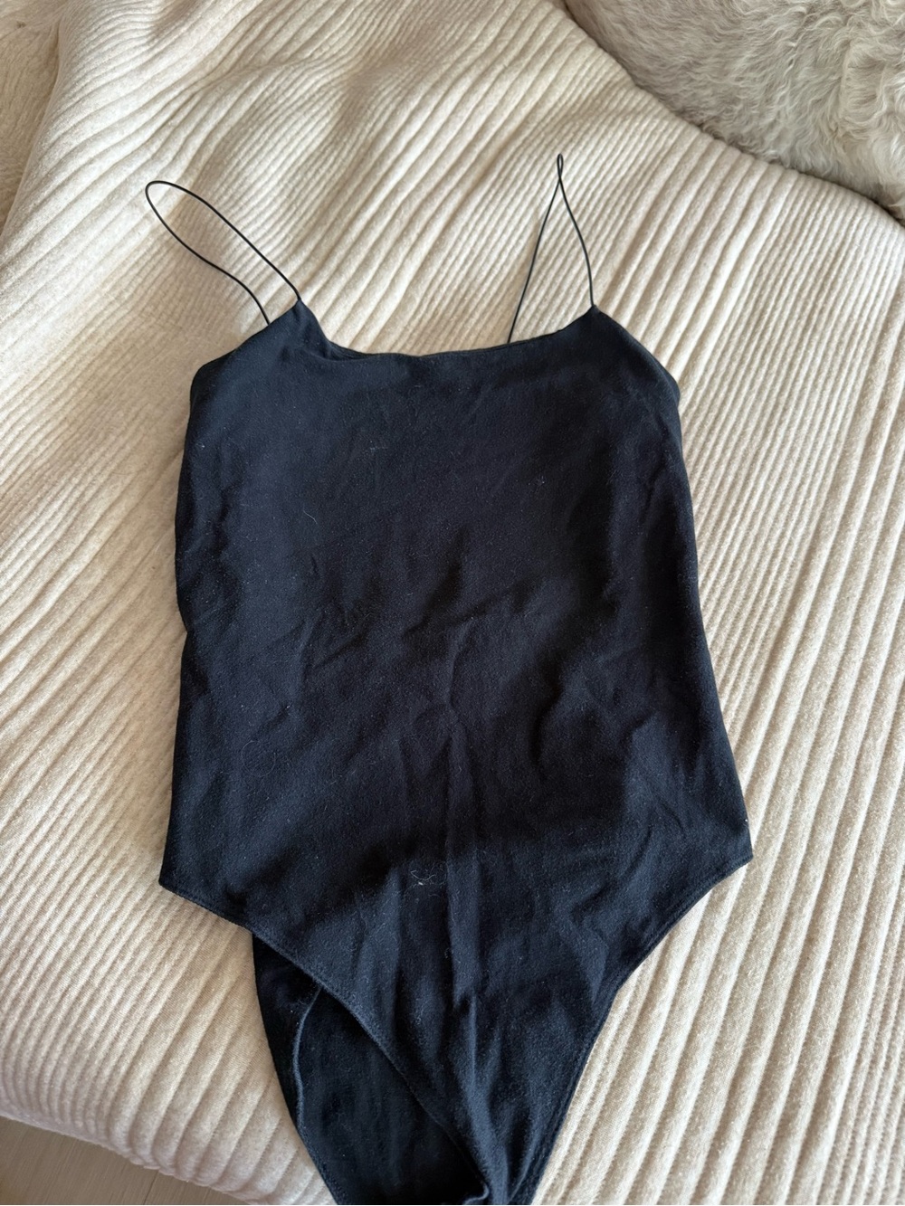 Black Spaghetti Strap Bodysuit